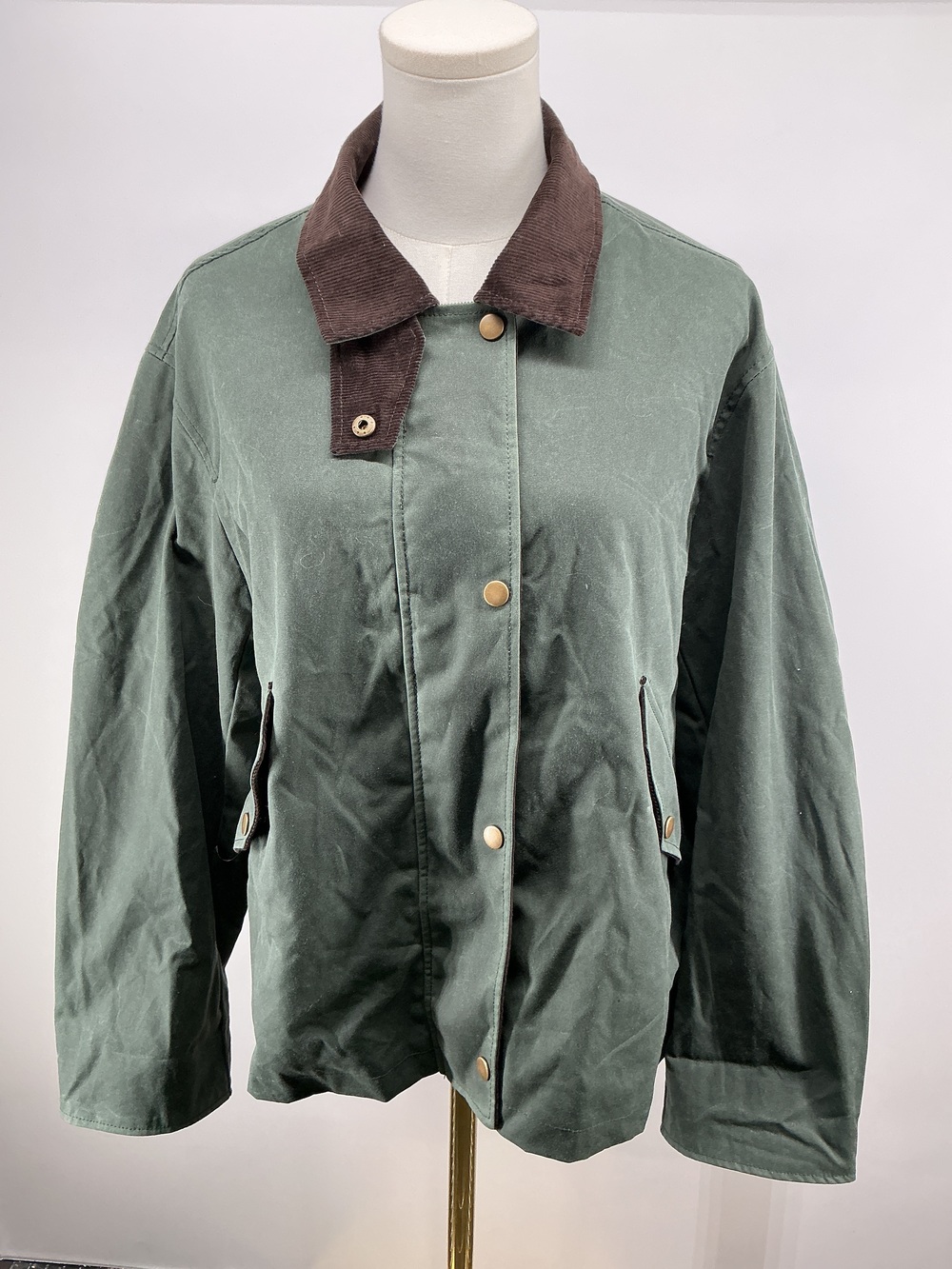 Organic Waxed Cotton Cropped Barn Jacket
